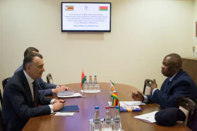 The BelCCI Chairman Vladimir Ulakhovich meets Ambassador Extraordinary and Plenipotentiary of Zimbabwe Mike Nicholas Sango