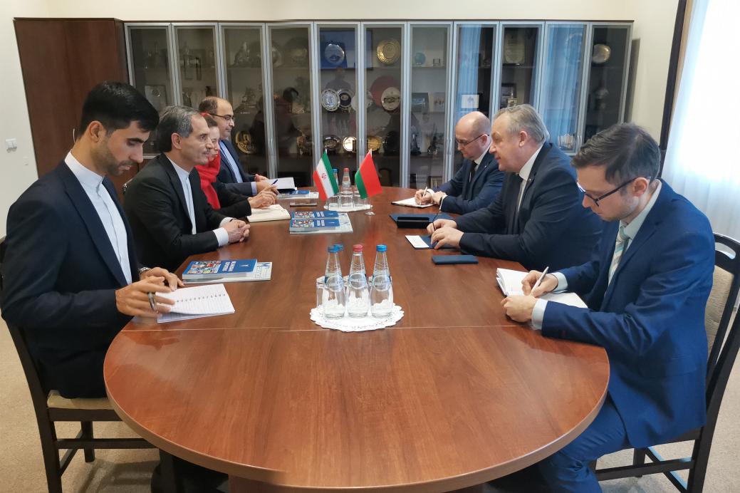 The BelCCI Chairman Mikhael Miatlikov meets the Ambassador Extraordinary and Plenipotentiary of Iran Saeed Yari The BelCCI Chairman Mikhael Miatlikov meets the Ambassador Extraordinary and Plenipotentiary of Iran Saeed Yari