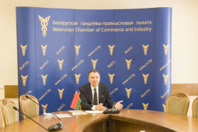 Online meeting of the BelCCI Chairman Vladimir Ulakhovich with the BelCCI representative in Albania Aleksander Gjurvavija and the Tirana CCI President Nikolin Jakaj