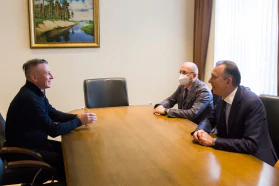 BelCCI Chairman Vladimir Ulakhovich meets BelCCI representative in Latvia Gunars Innuss
