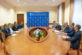 Chairman Mikhael Miatlikov meets Ambassador Extraordinary and Plenipotentiary of Iran Alireza Sanei