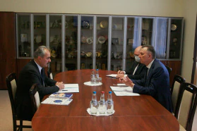 BelCCI Chairman Vladimir Ulakhovich meets Director of the Economic Cooperation Department of the CIS Executive Committee Mikhail Myskin